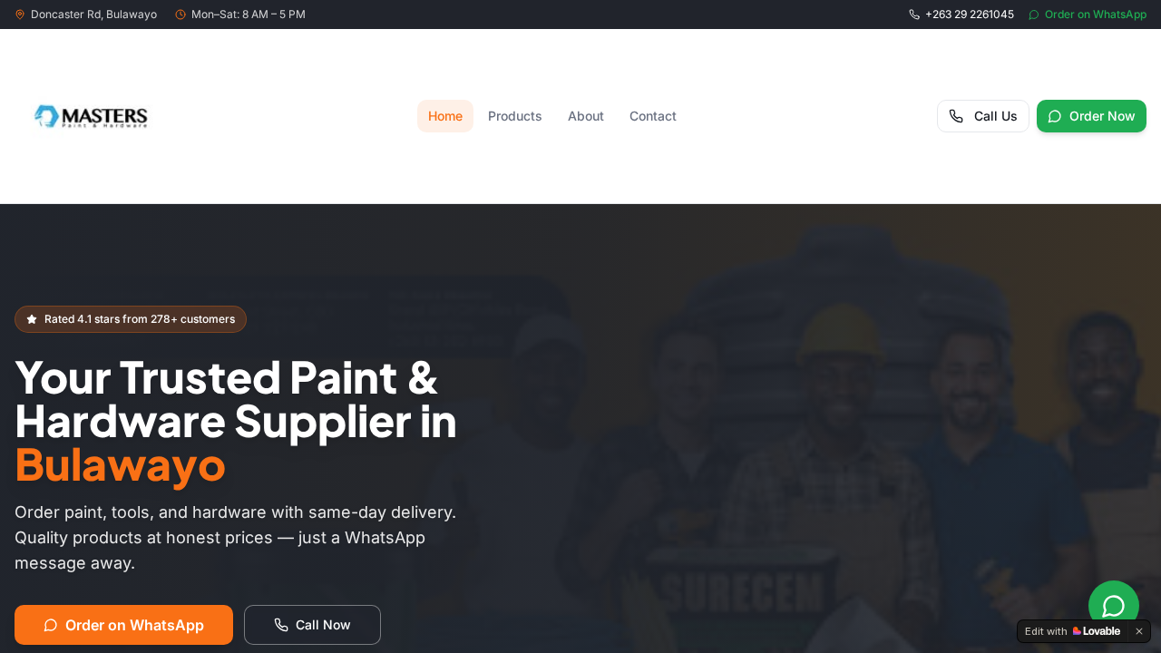 Masters Paint & Hardware website preview